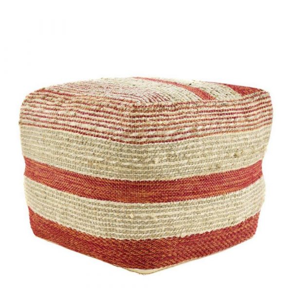 Perry Ottoman 45x45x40cm Natural & Brick - Image 3