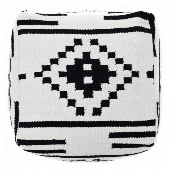 Ezra Ottoman 45x45x40cm White & Black - Image 4