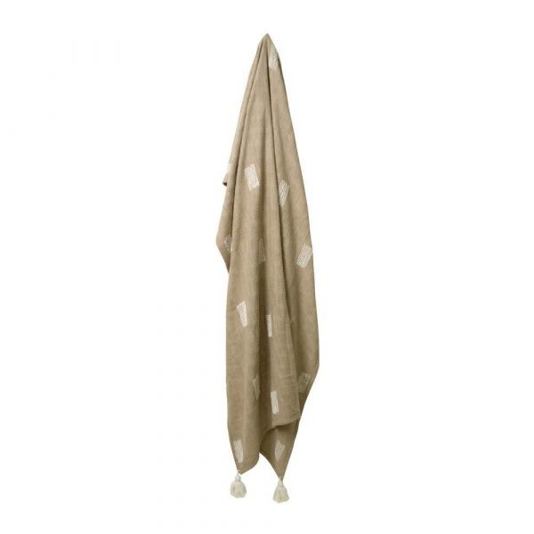 Quinn Textured Throw 130x160cm Sandstone & Ivory - Image 4