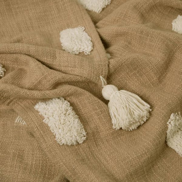 Quinn Textured Throw 130x160cm Sandstone & Ivory - Image 5