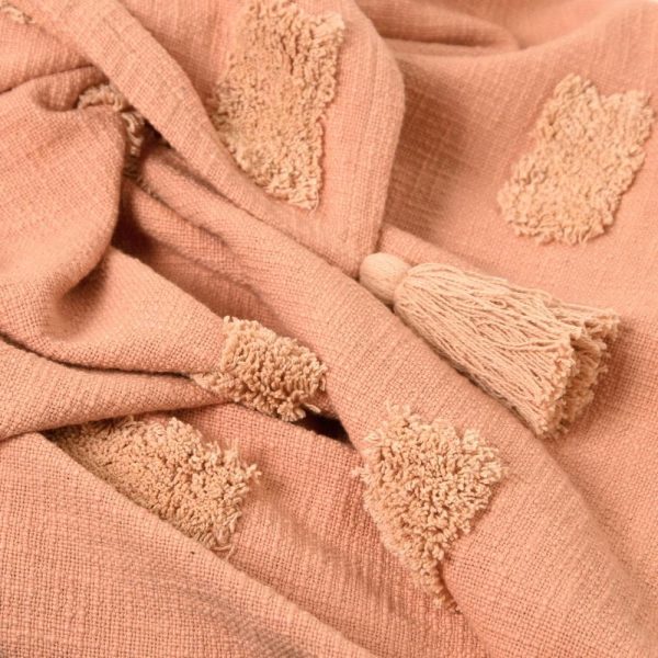 Quinn Textured Throw 130x160cm Clay Pink & Soft Pink - Image 5