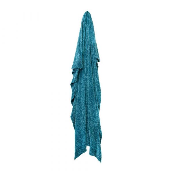 Leslie Chenille Throw 130x160cm Steel Blue - Image 2