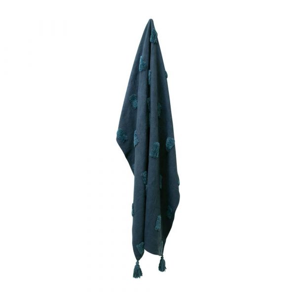 Quinn Textured Throw 130x160cm Indigo & Majolica - Image 3