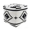 Ezra Ottoman 45x45x40cm White & Black