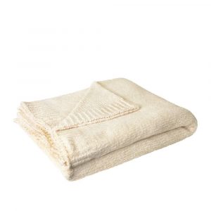 Leslie Chenille Throw 130x160cm Ivory