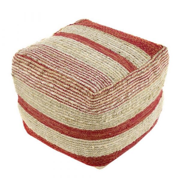 Perry Ottoman 45x45x40cm Natural & Brick