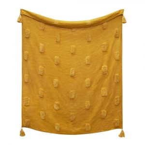 Quinn Textured Throw 130x160cm Ochre & Jojoba