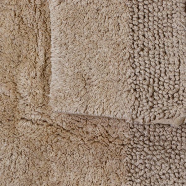 Dawson 2 Piece Bathmat Set 50x50cm & 50x80cm Sand - Image 2