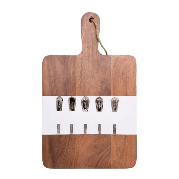 Ched Cheese Board & Marker Set 38x23x2cm Natural & Silver - Image 4