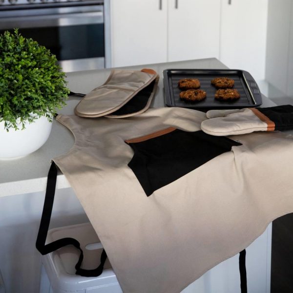 Selby Apron 83x68cm Sandstone & Black - Image 4