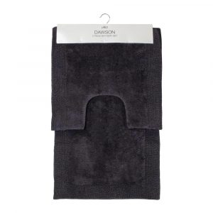 Dawson 2 Piece Bathmat Set 50x50cm & 50x80cm Charcoal