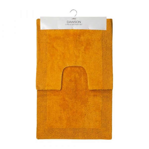 Dawson 2 Piece Bathmat Set 50x50cm & 50x80cm Mustard