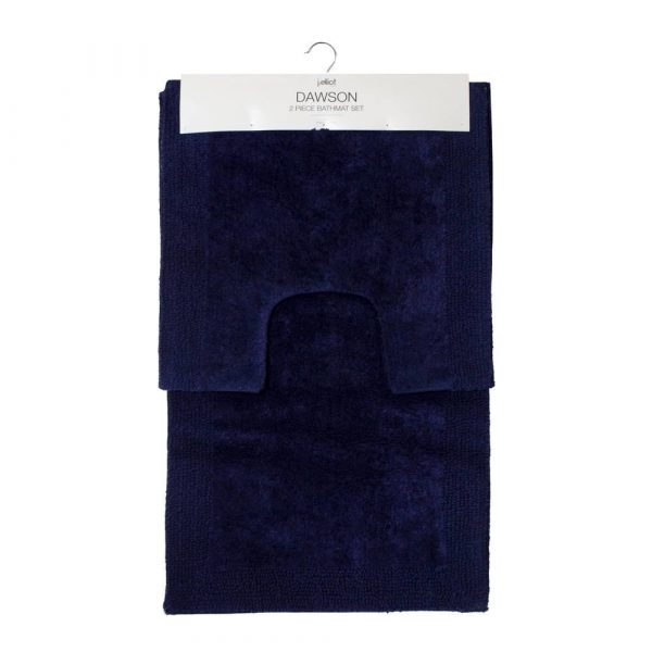 Dawson 2 Piece Bathmat Set 50x50cm & 50x80cm Navy