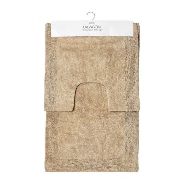 Dawson 2 Piece Bathmat Set 50x50cm & 50x80cm Sand