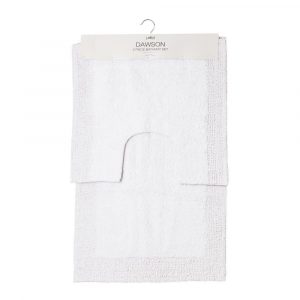 Dawson 2 Piece Bathmat Set 50x50cm & 50x80cm White