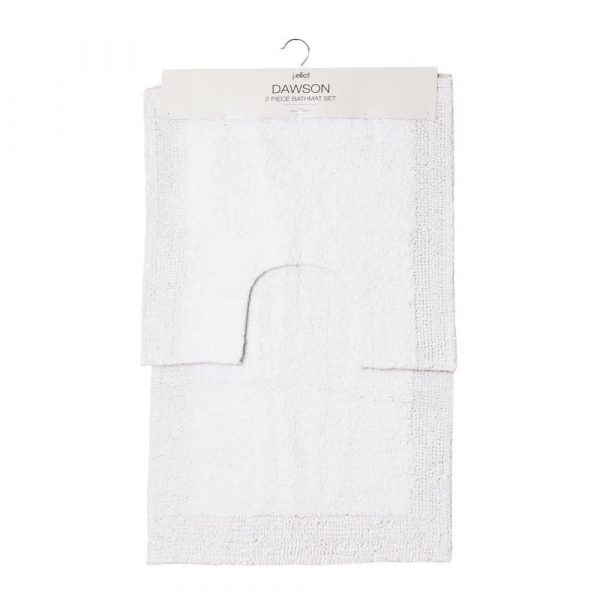 Dawson 2 Piece Bathmat Set 50x50cm & 50x80cm White