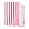 Gardenia 3 Pack Tea Towels 50x70 cm - Red