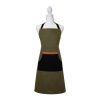 Selby Apron 83x68cm Olive & Black