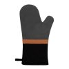 Selby Oven Mitt 34x15cm Charcoal & Black