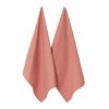 Waffle 2 Pack Tea Towels 50x70cm Clay Pink