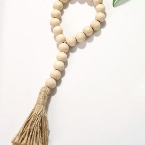 Wood Beads Loop with Tassels