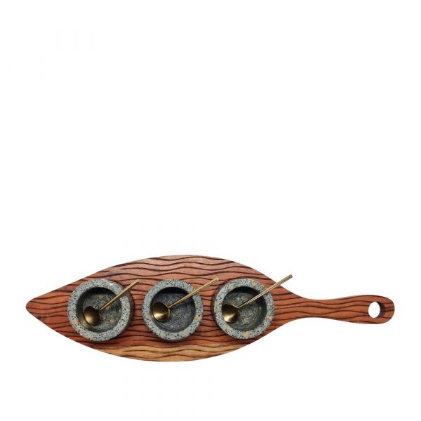 Terra Serving Board with Condiment Bowls & Spoons - Image 3