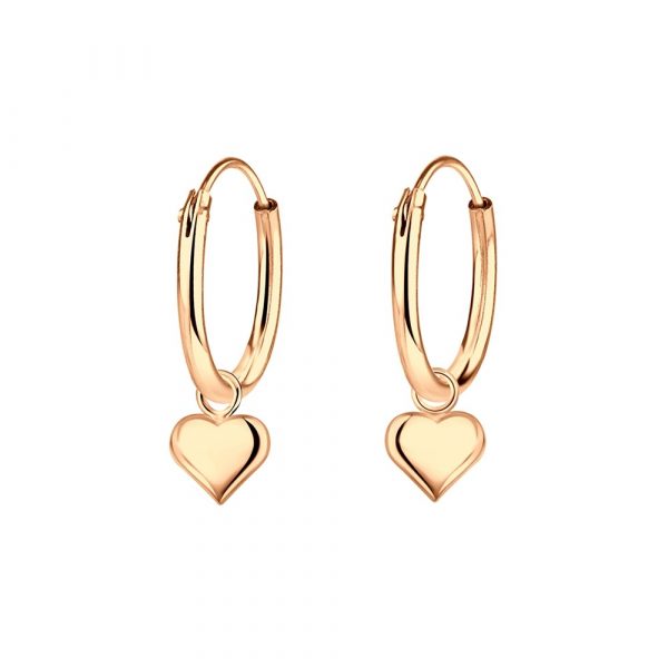 Aria Rose Gold Heart Drop Earring