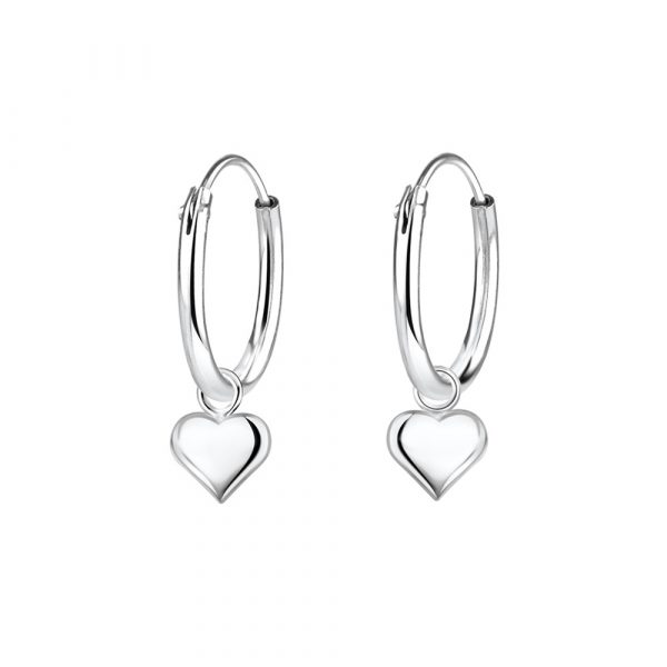 Aria Silver Heart Drop Earring