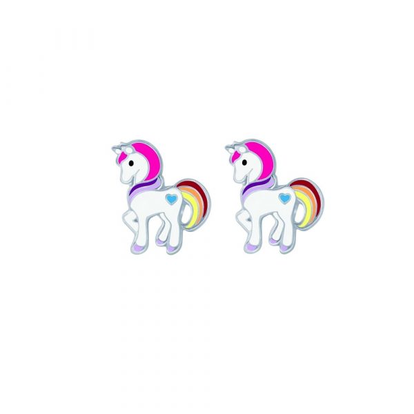 Pink Unicorn Stud Earrings