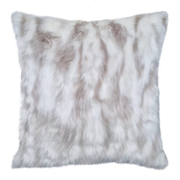 White Lynx Faux Fur Cushion