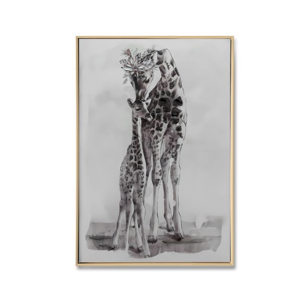 Brushed Giraffe Family Wall Art