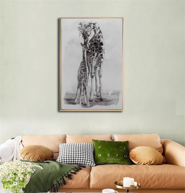 Brushed Giraffe Family Wall Art - Image 2