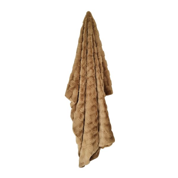 Tyler Faux Fur Throw Latte - Image 2