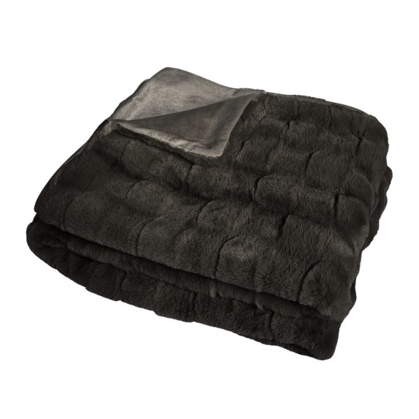 Tyler Faux Fur Blanket Graphite