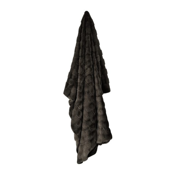 Tyler Faux Fur Blanket Graphite - Image 3