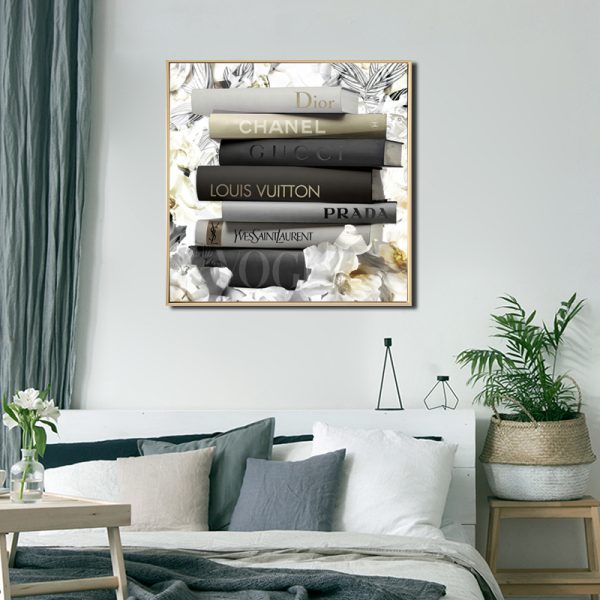 Designer Book Stack Wall Art