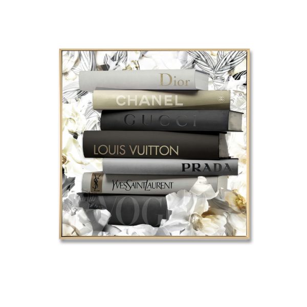 Designer Book Stack Wall Art - Image 3